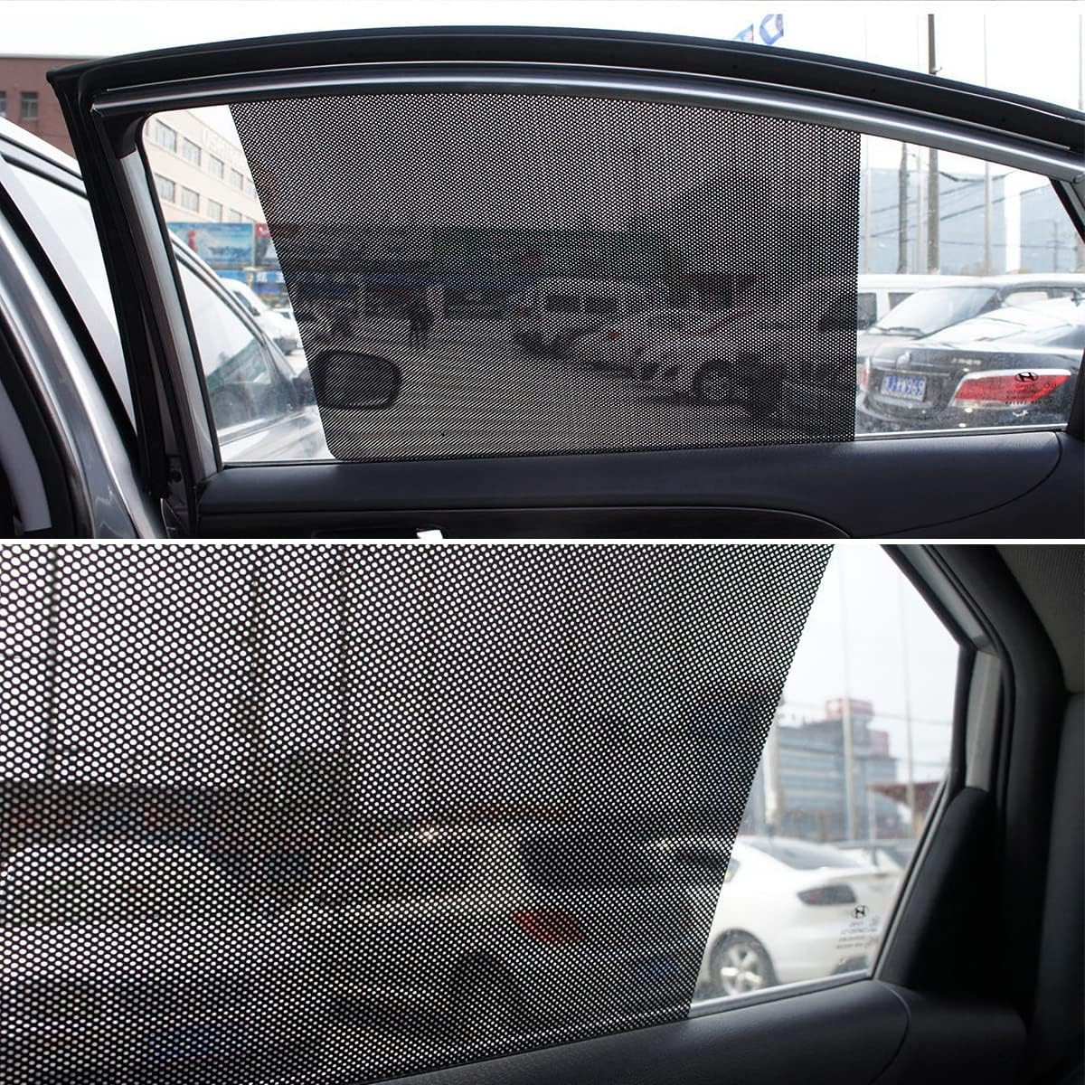 Car Side Window Sunshade, 4 PCS Static Cling Films Stickers Sun Shade UV Rays Pr