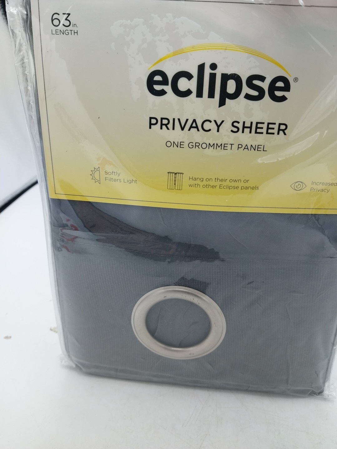 Eclipse Privacy Sheer Grommet Panel 50 x 63in Emma Grey