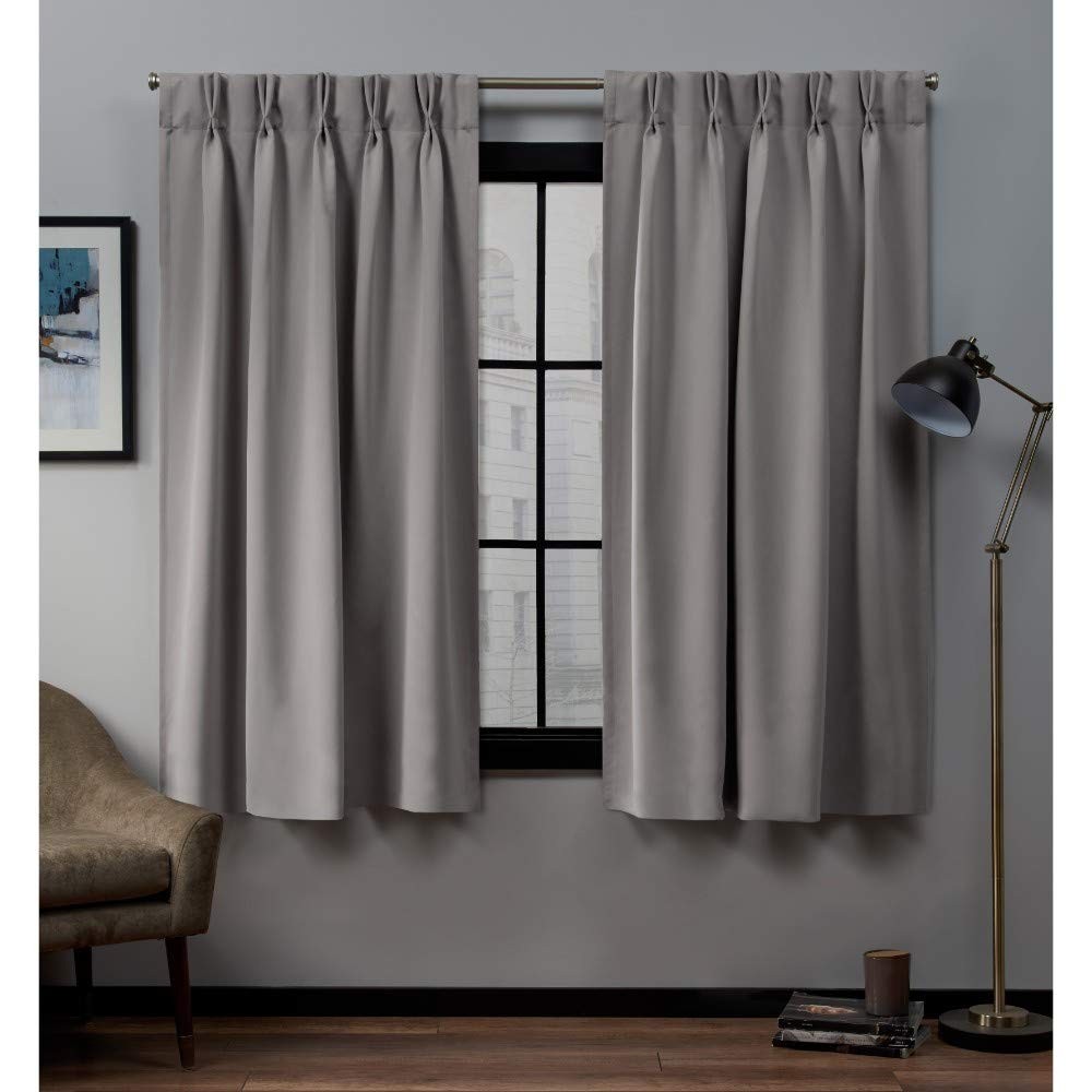 Exclusive Home Sateen Twill Woven Room Darkening Blackout Pinch Pleat/Hidden