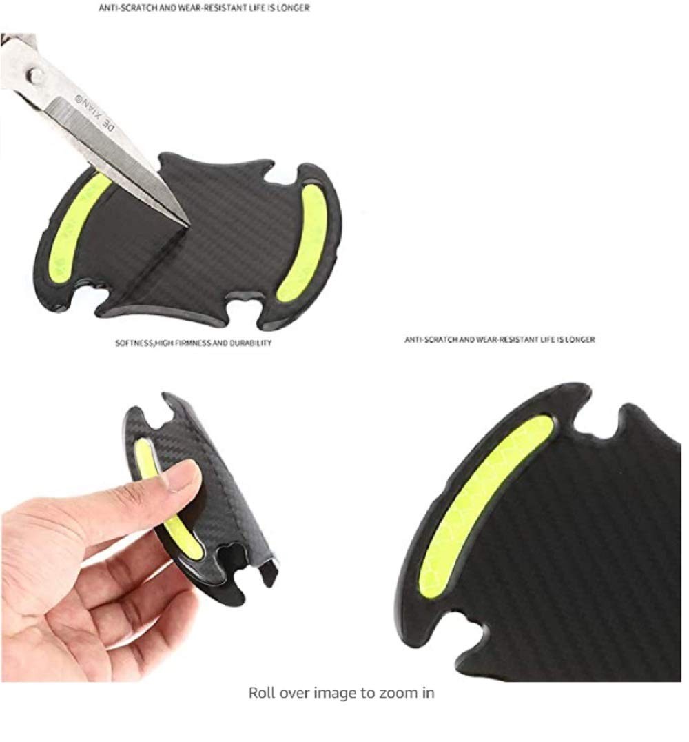 Carbon Fiber Inner Door Handle Scratch Protector Reflective Warning Marker Tr…