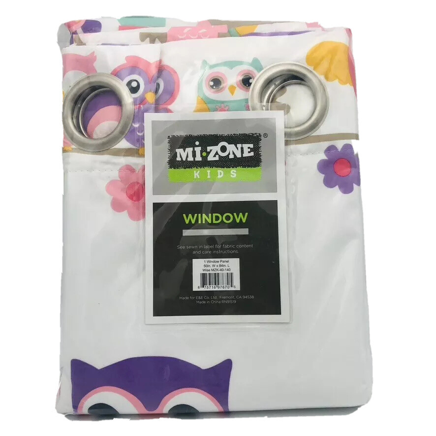 Mi Zone Kids Window Panel 50″Wide X 84″ Long Colorful Owls