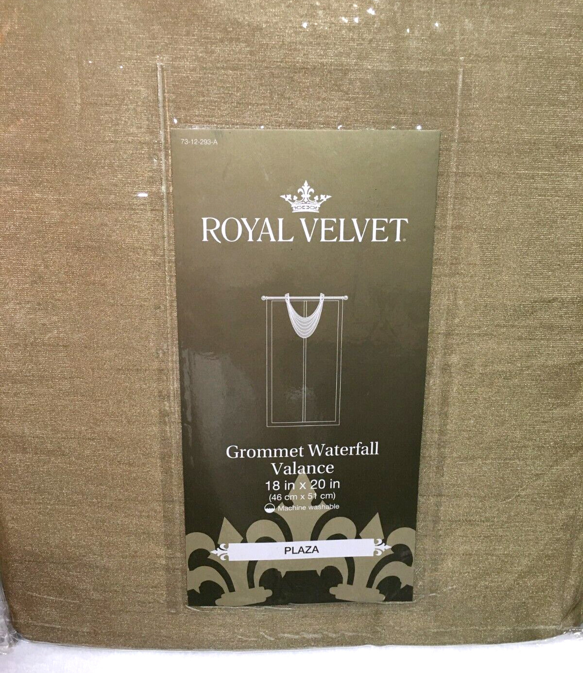 Royal Velvet Plaza Waterfall Grommet Valance 18×20″ Traditional Tan 4 Available