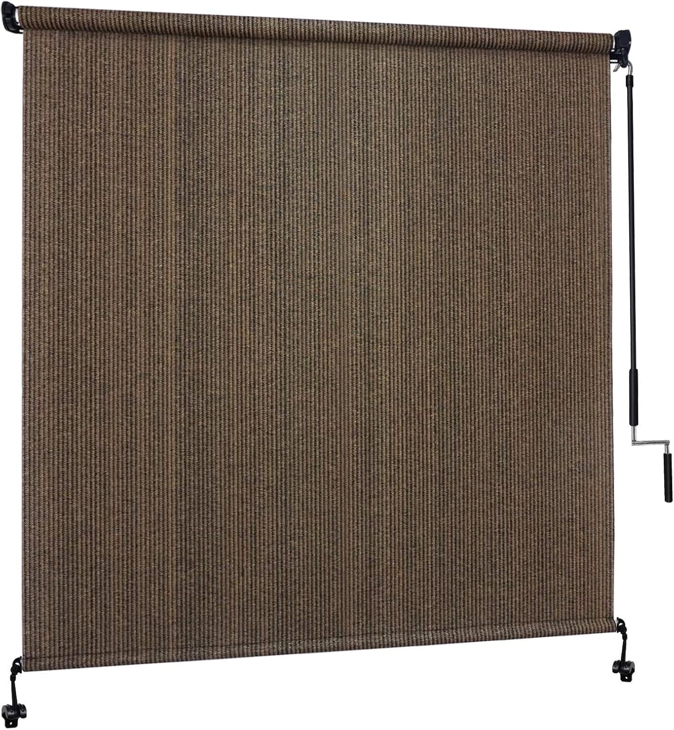 10′ W x 8′ H Outdoor Roller Shades, Cordless Patio Roll Up Outdoor Blinds with 2
