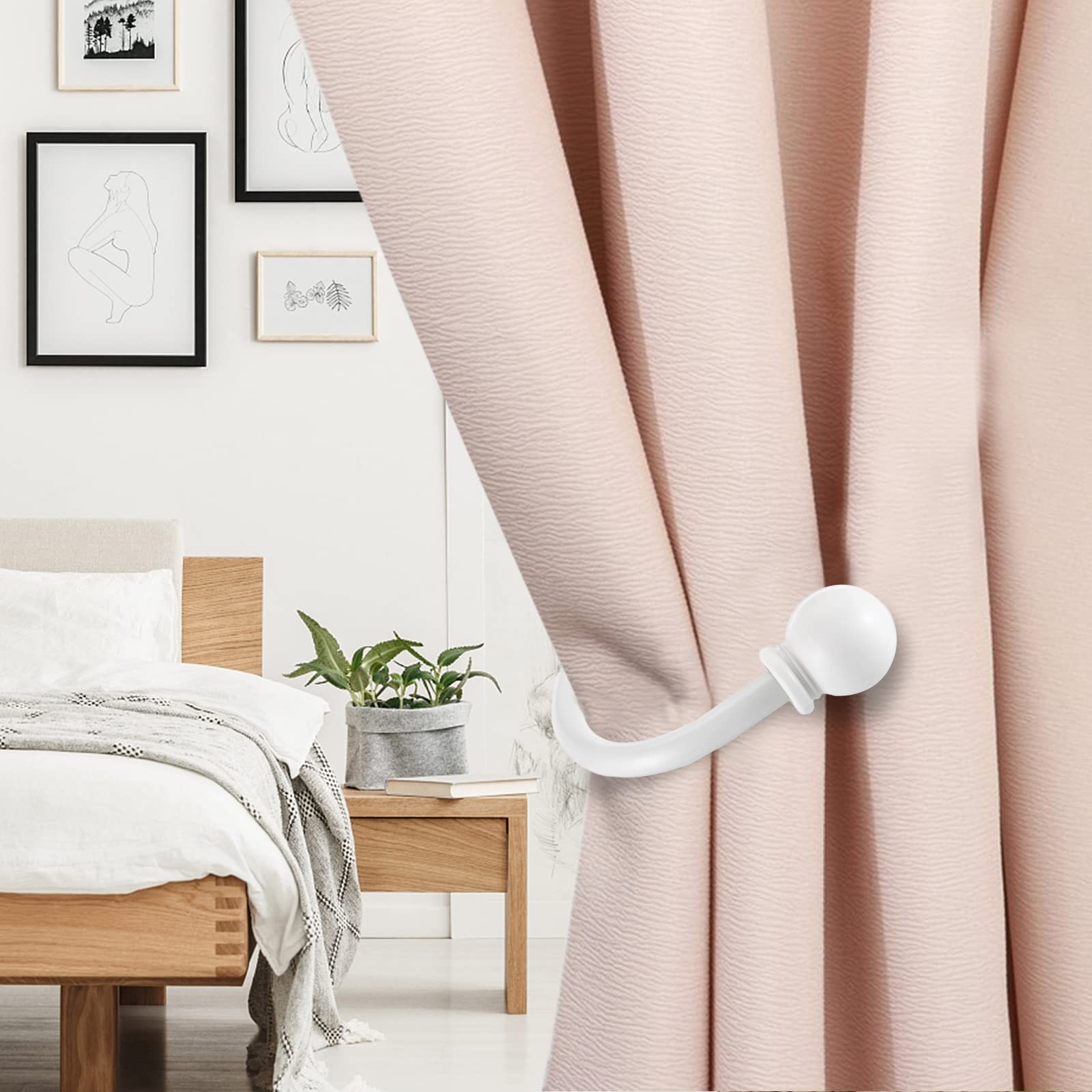 Set of 2 Decorative Curtain Holdbacks, Wall Mounted Aluminum Alloy Window Draper