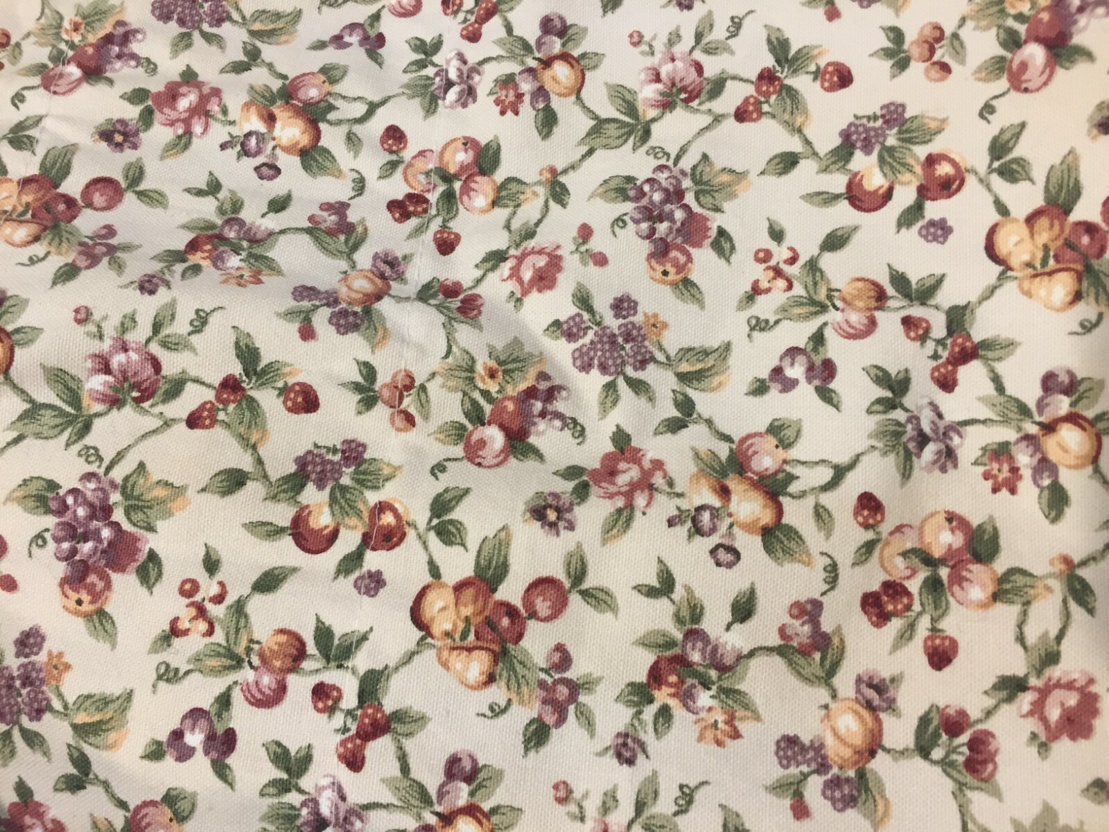 1 FRENCH Country Style Fully Lined VALANCE Fruit Print 98″ Long X 15 1/2″