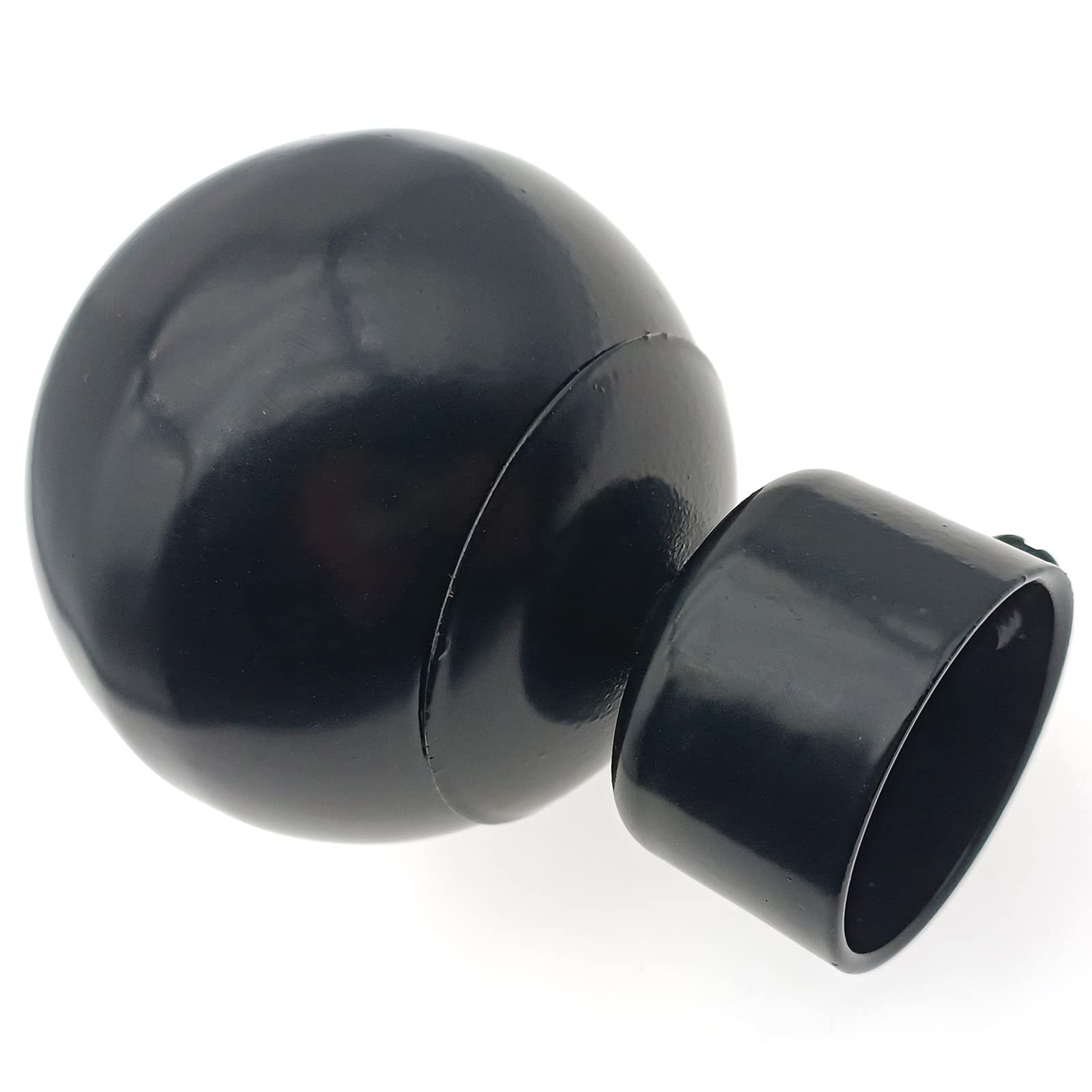 4Pcs Black Metal Window Curtain Rod Caps with Adjustable Screw for 20-22mm Rods
