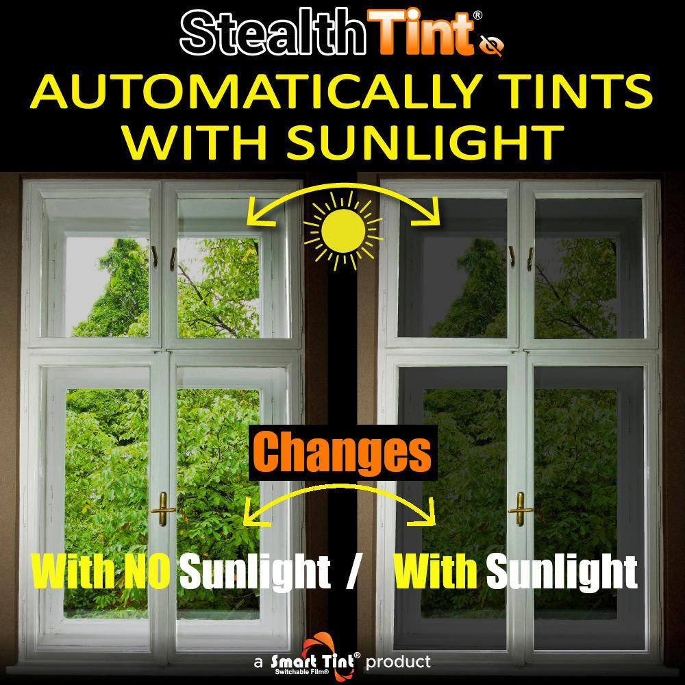 24 In. L X 12 In. W Sun-Activated Smart Film, Transition Window Smart Glass Tint