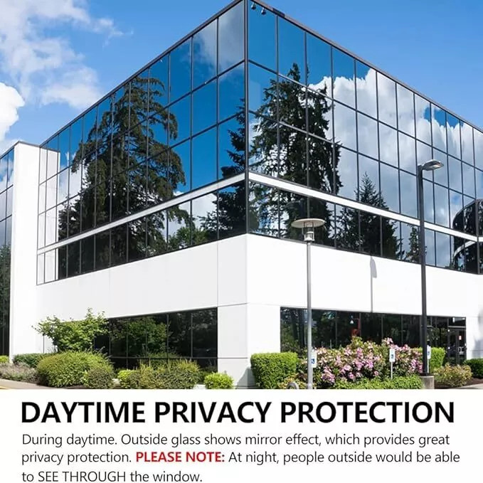 Black One Way Mirror Privacy Home Commercial Window Tint Film Reflect sunlight