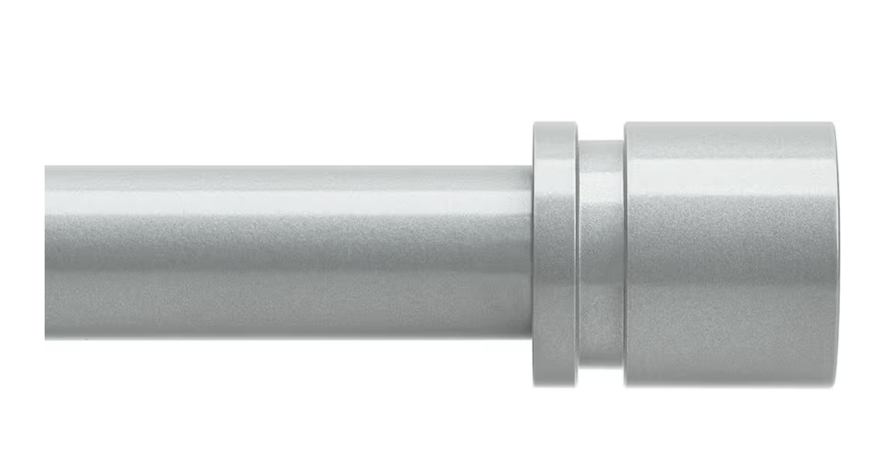 Byondeth Curtain Rods for Windows Adjustable Length 1 Inch Diameter Silver
