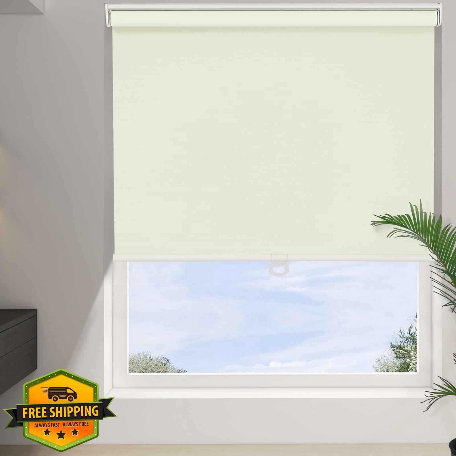 Changshade Roller Shade Beige 20.5×72 Cordless Blackout Insulated