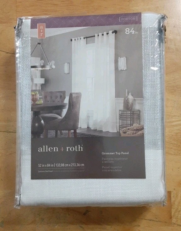 Allen Roth Grommet Top Panel 52x63in 0856784 Foxton Silver Shimmer
