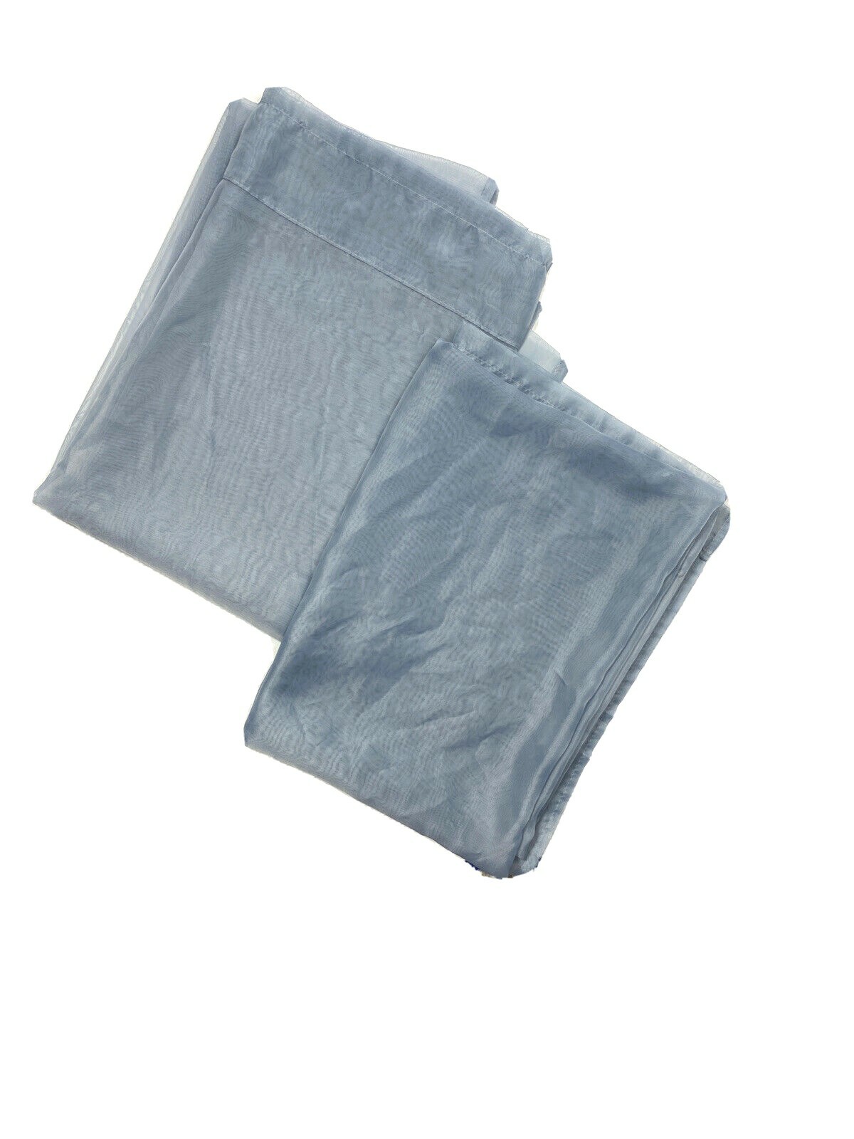 2 Sheer Curtains Panels Drapes Pair Medium Blue Solid 70 Long Window Light