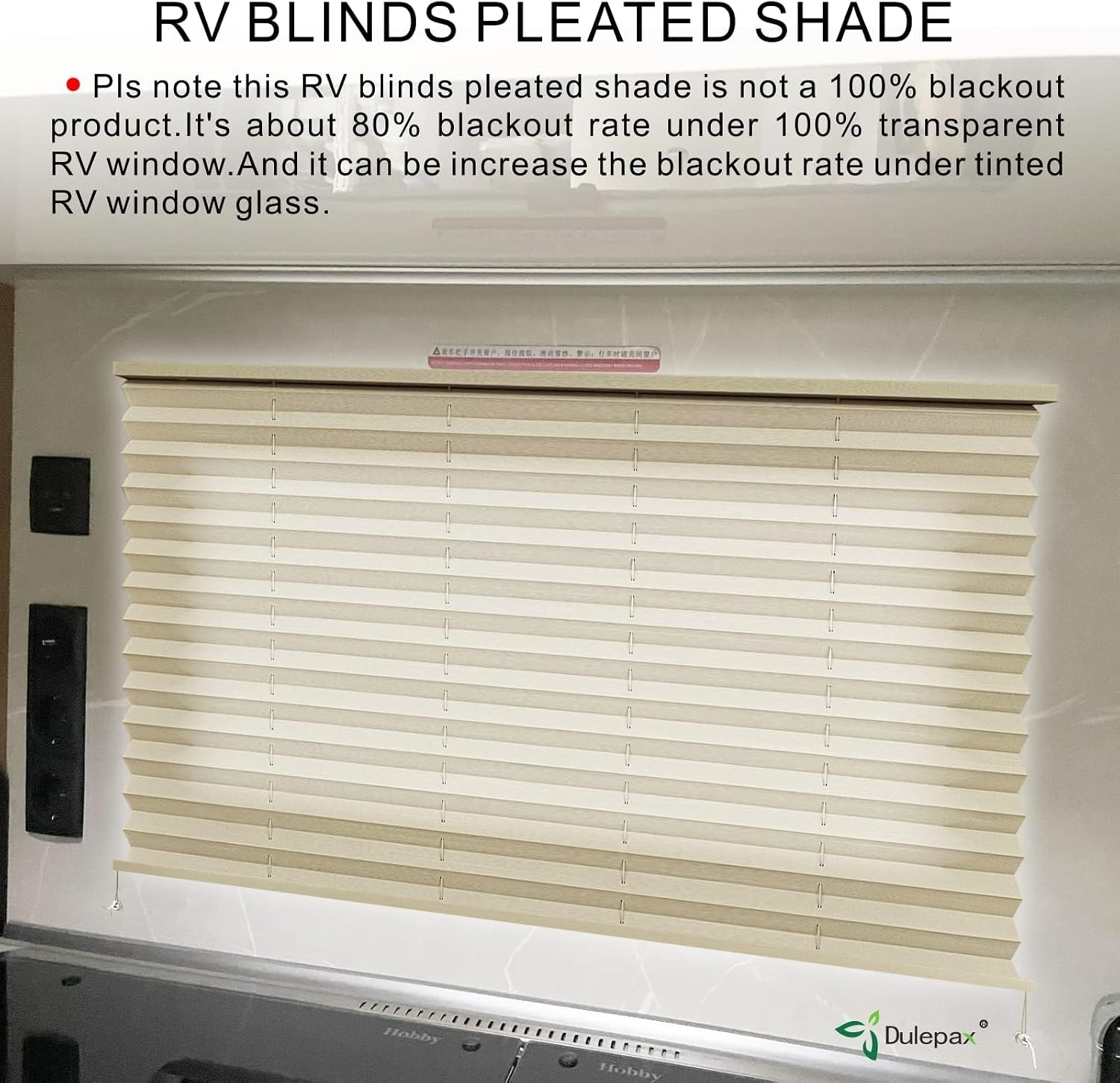 Dulepax RV Blinds,Rv Pleated Shades,Rv Blinds Pleated Shades, 38″ W X 24″ L Capp