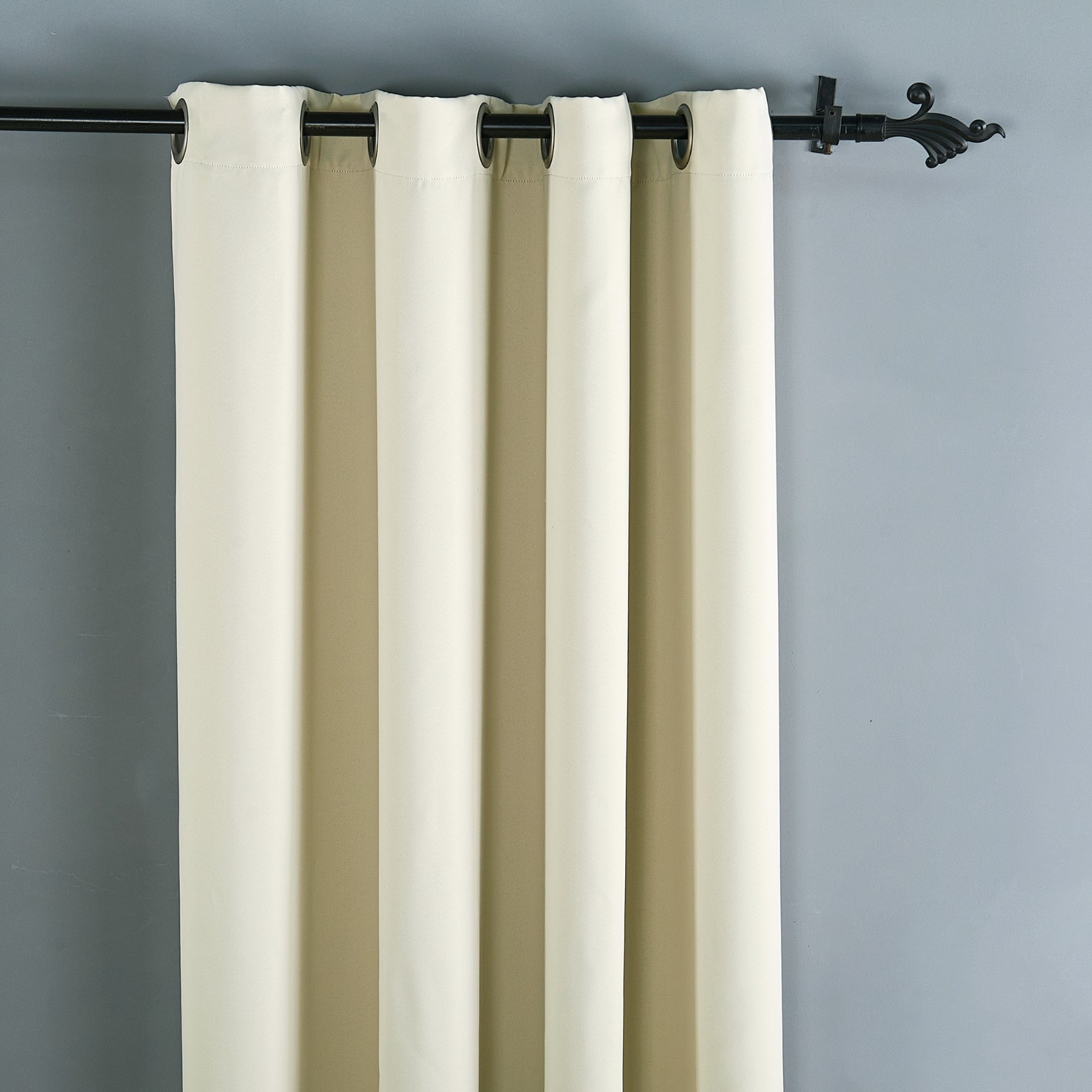 Heavy Thick Solid Grommet Panel Window Curtain Drapes Blackout 2 PC & 2 Tiebacks