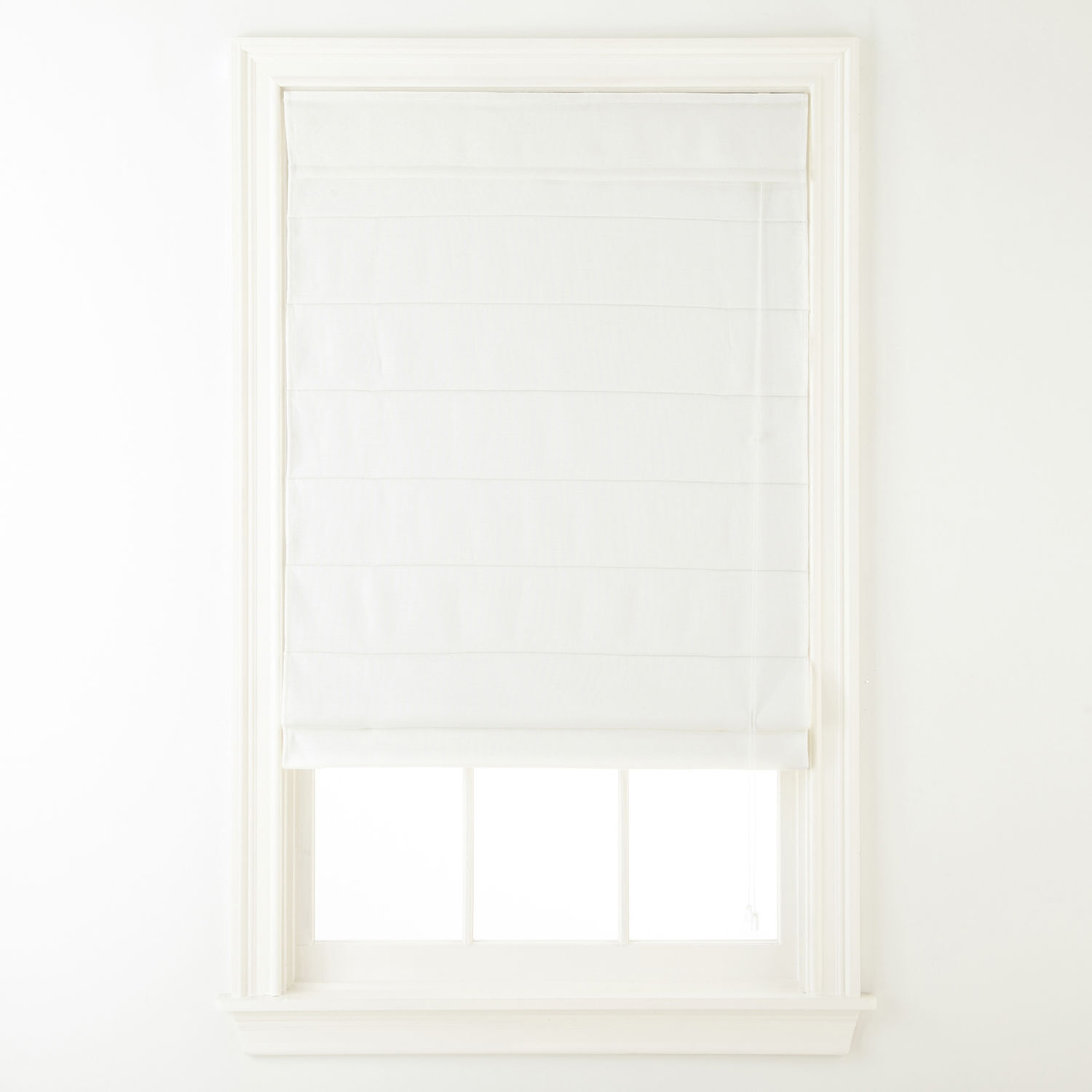 Quinn Cordless Light-Filtering Roman Shade – White, Various Sizes