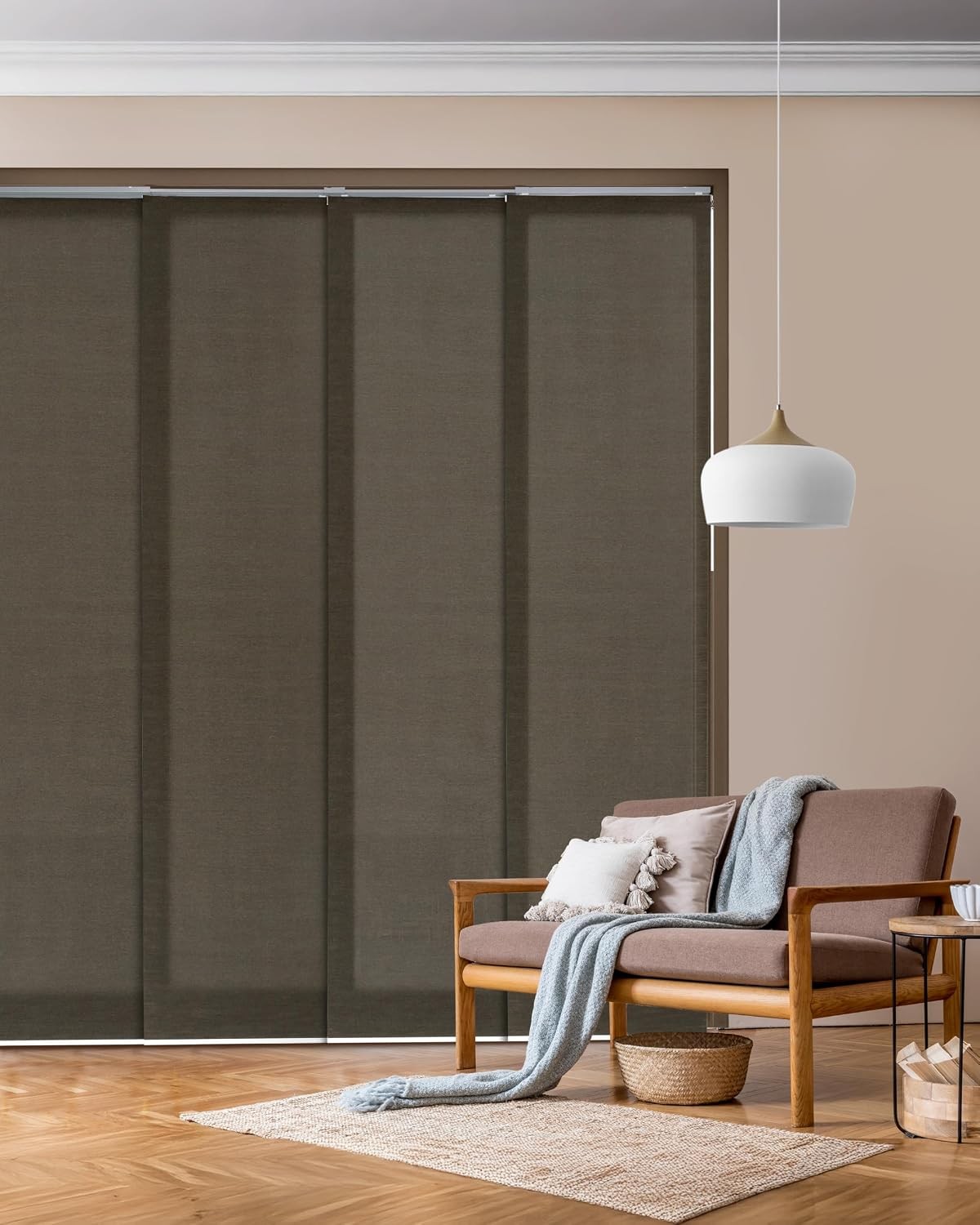Adjustable Sliding Panel Track Blinds 45.8″- 86″ W x 96″ H, Extendable Vertical