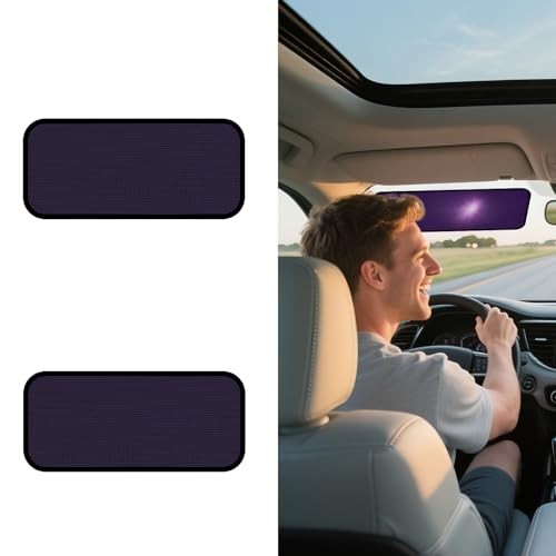 Square Car Window Shades for Windshield & Side Windows, 2-Pack Static Cling