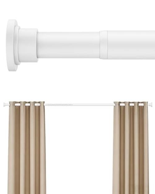 Heavy Duty Tension Curtain Rod by , 42 to 123 Inches, Anti 42-123 Inches White