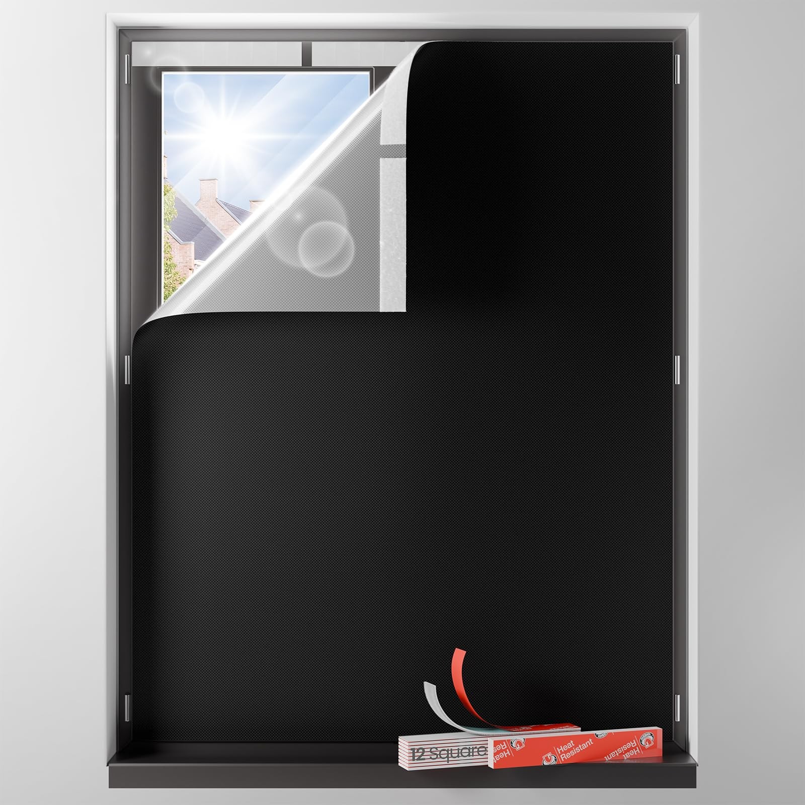 Blackout Curtains for Bedroom Portable 67″x68″,No Drill Blackout Shades with …
