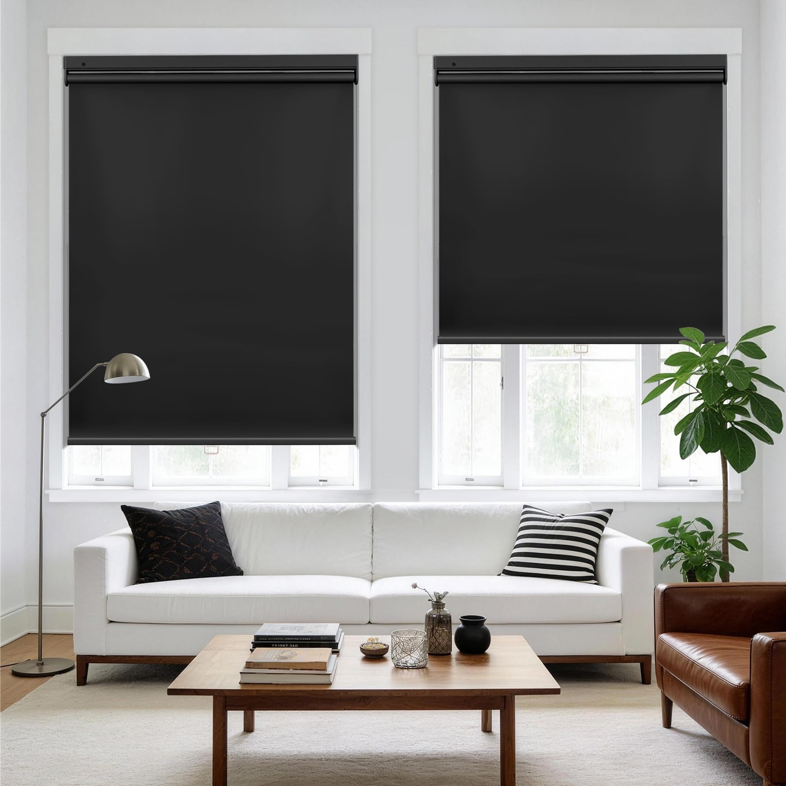 Hestia No Drill Cordless Blackout Roller Shades Screwless Waterproof Shower