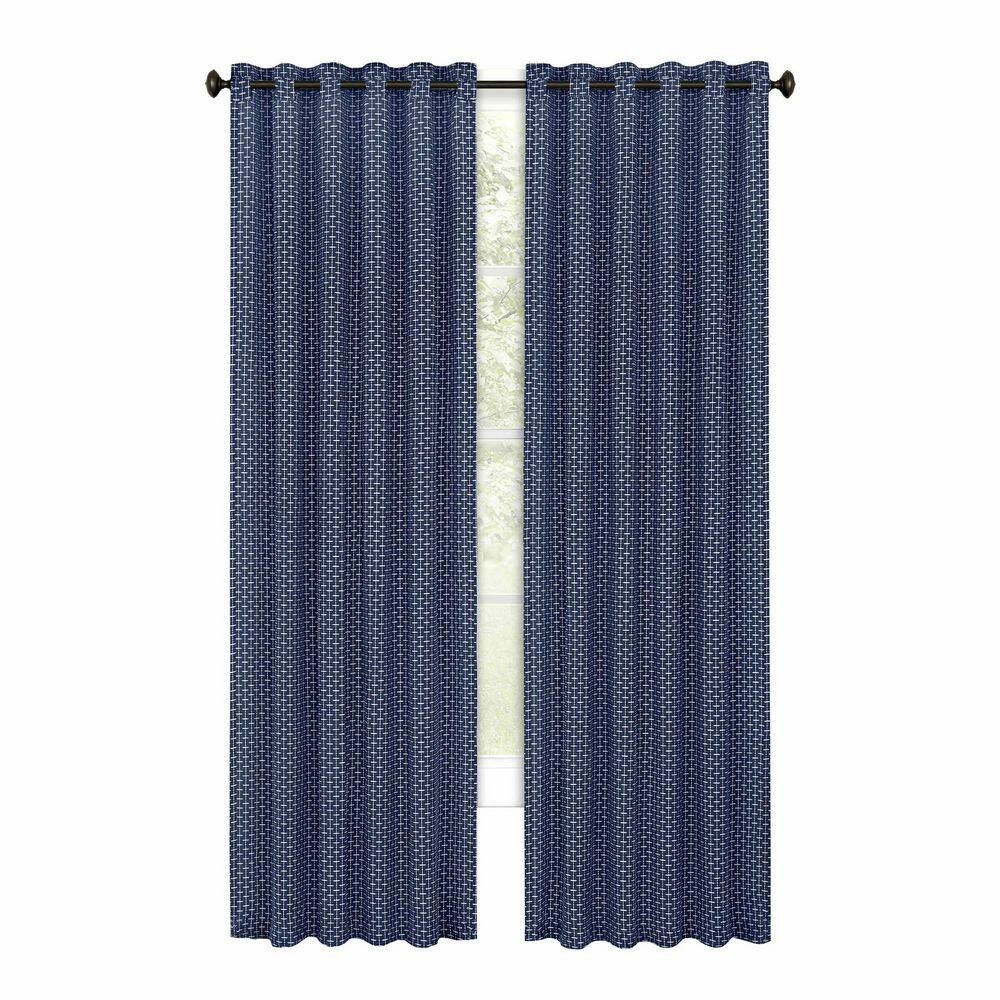 Bedford 42 In. W X 84 In. L Front Tab Light Filtering Window Curtain Panel in Na