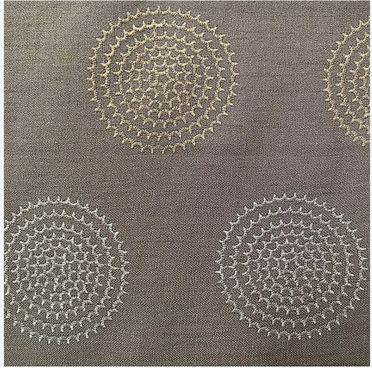 Spiral Raised Embroidered Grommet Top Window Curtain Panel 50″x 84″ Medium Grey