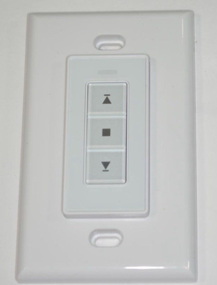 A-OK AC135-01 Roller Shade Motor Wall Mount Remote Control – White – 1 Channel