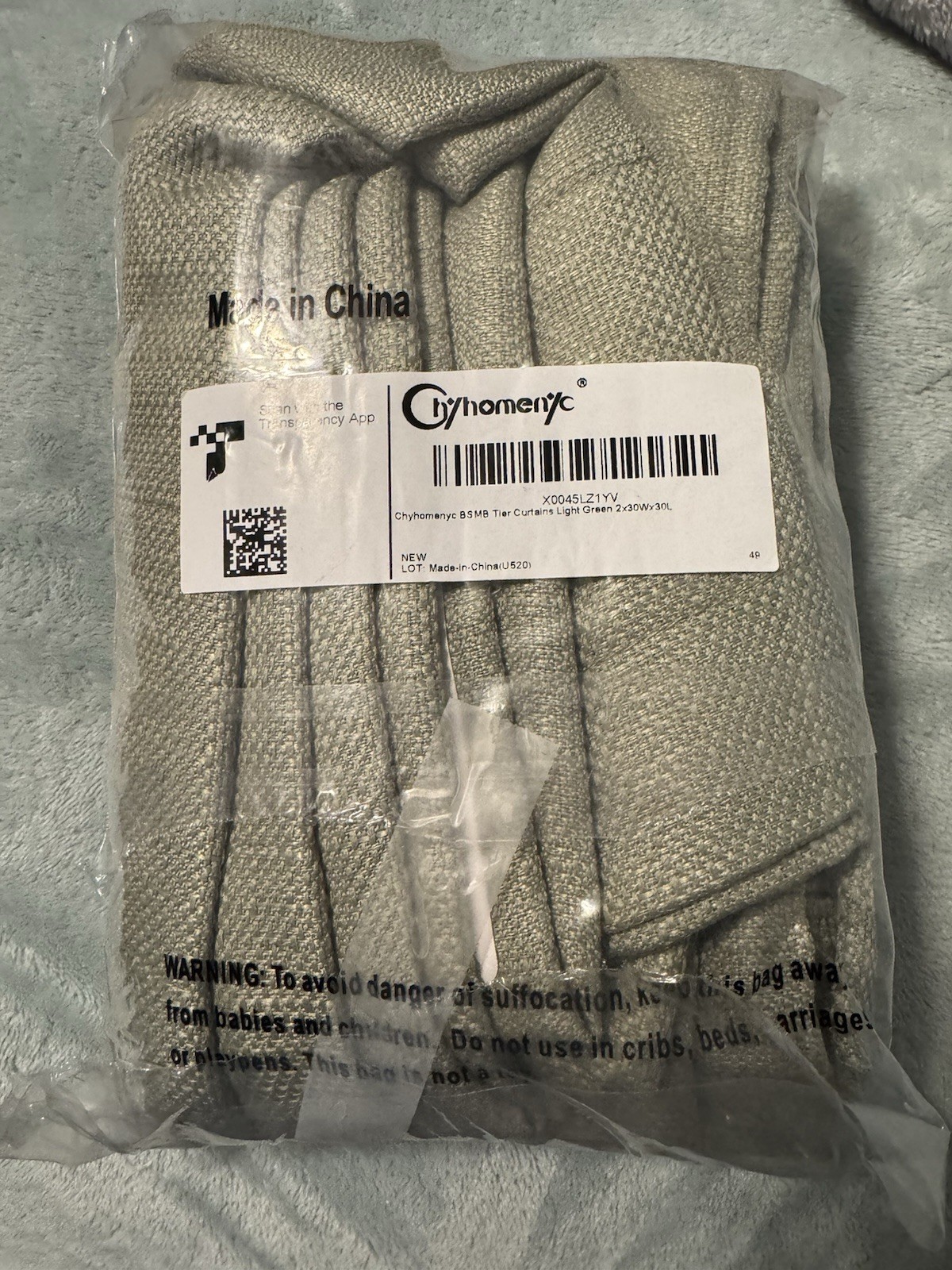 2 Pack Chyhomenyc Light Sage Green Curtains 30 Inch Length, Faux Linen Textured