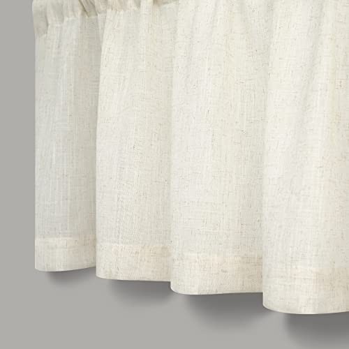 Linen Window Valance for Kitchen 3 Inch Rod 52″W x 18″L (Pack of 1) Natural