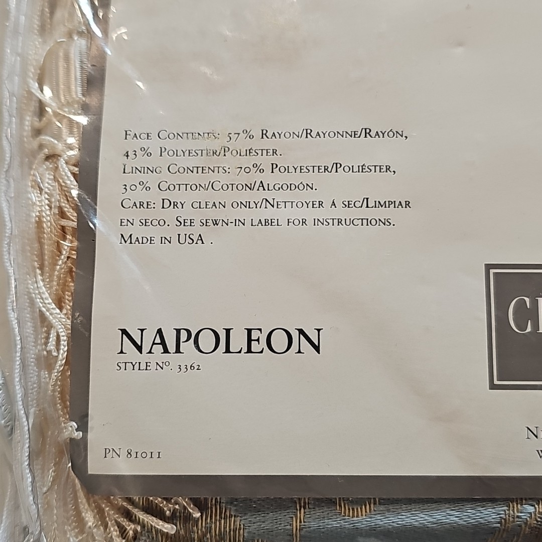 Vintage Croscill Nicollette Napoleon Ascot Valance BLUE & GOLD 40″ x 25″ NEW