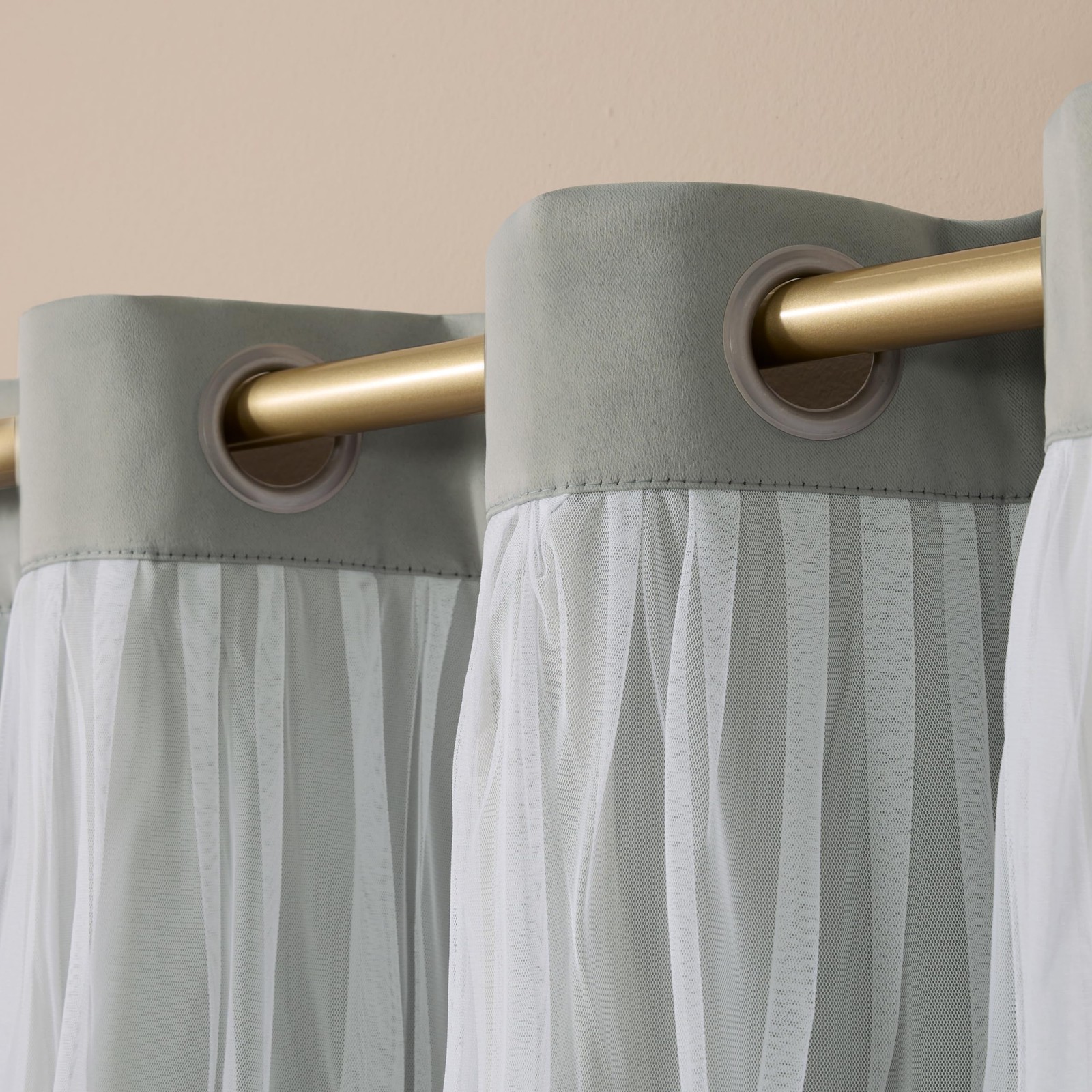 TOWN & COUNTRY LUXE Talia 2-Pack Curtains 52×108 Grommet Top Soft Grey