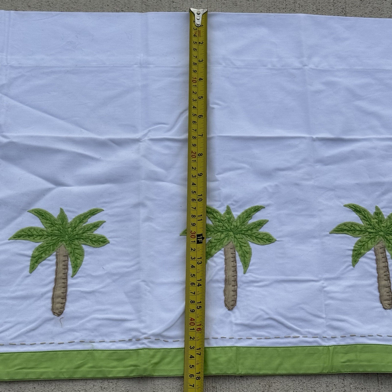 Pottery Barn Kids Valance 18″x44″ Embroidered Palm Trees Cotton in EUC