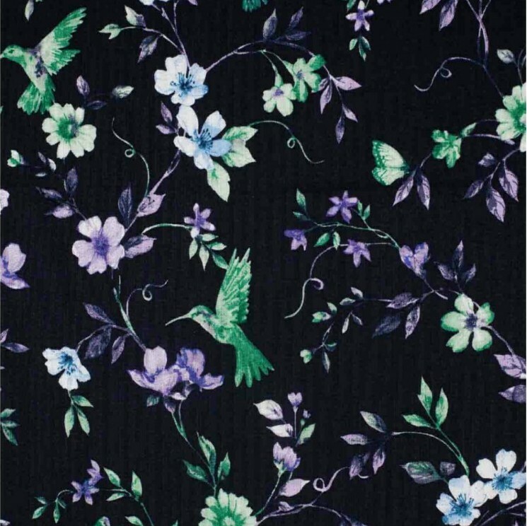 LINED WINDOW VALANCE CURTAIN 42 X 12 HUMMING BIRD FLOWER NATURE GARDEN FLORAL