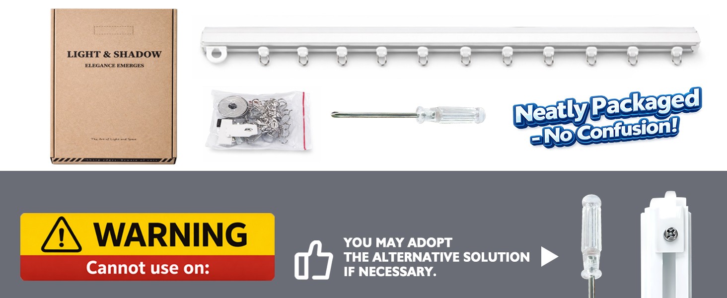 Self Adhesive Curtain Track, No Drill Adhesive Curtain Track, Peel and Stick