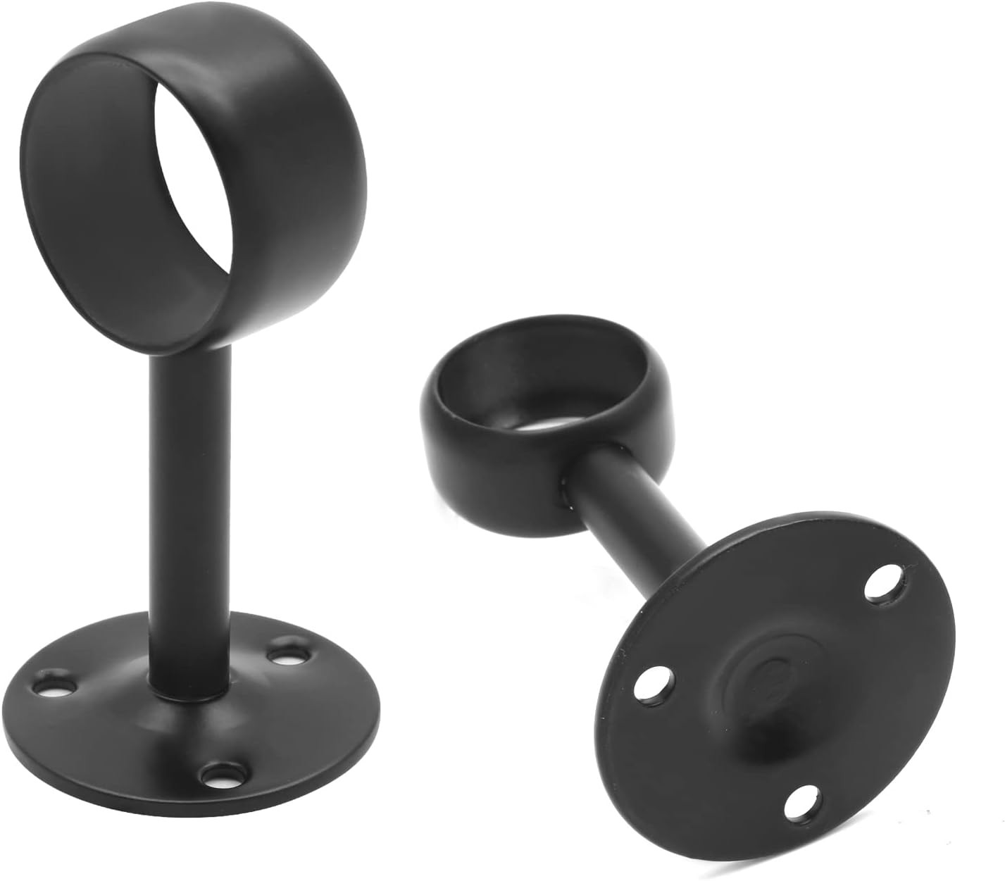 1-1/4Inch Curtain Rod Ceiling Mount Brackets, Stainless Steel, Black, 4 Pack
