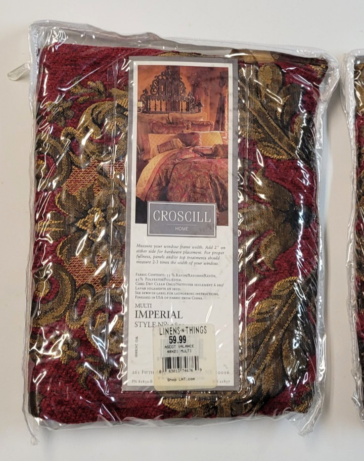 Croscill Imperial ( 1 ) Ascot Valance 40×21 Red w/ Gold Tassel PLS READ Multi