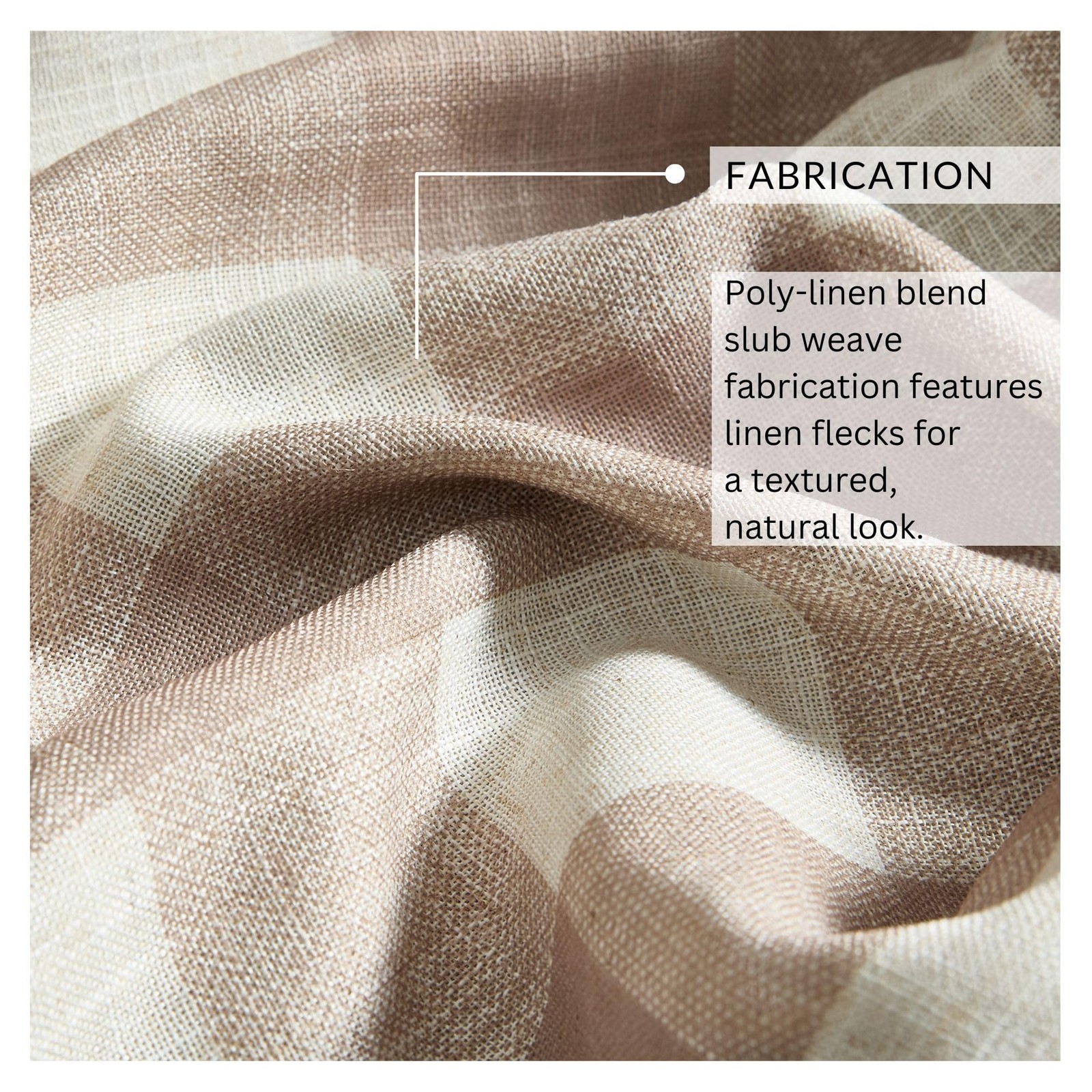 Grainger Buffalo Check Blackout Window Curtain, Linen – 52″ W x 84″ L