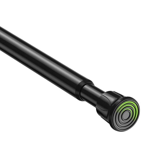 No Drill Curtain Rods Tension Rod 28 to 48 Inch, 28-48 Inch-1Pack Black