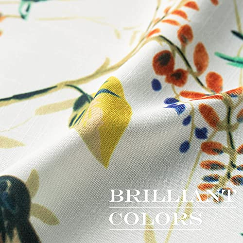 Curtains for Door Window, Birds Print Country Style Light Filtering