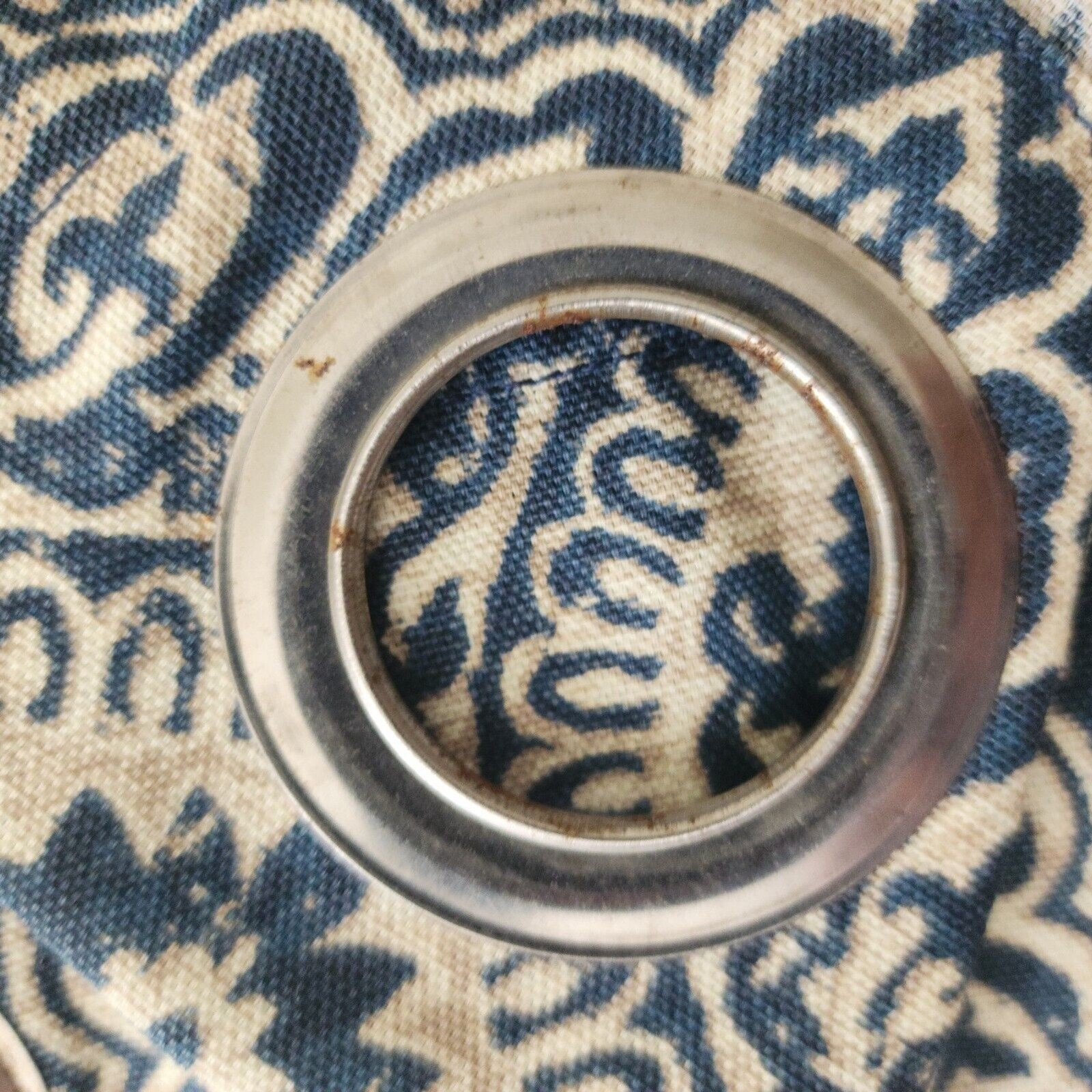 Pier 1 Keegan Indigo Curtains Set 2 50×84 Blue Ivory Damask Unused