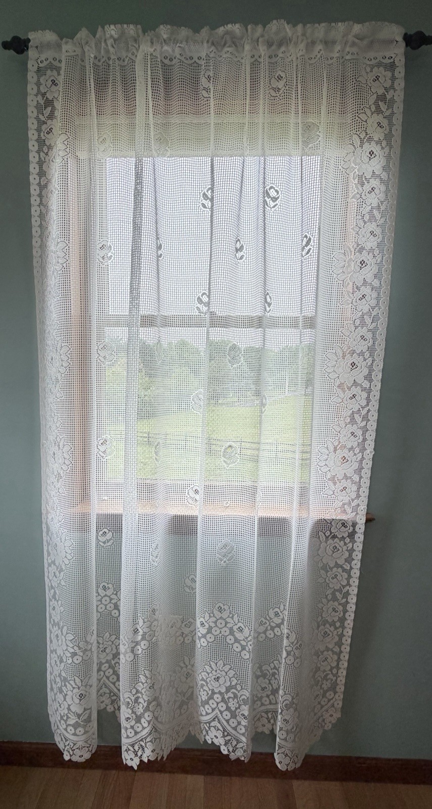 Heritage Lace Off White Curtain Panel, Tier, Balloon New 60” X 80” Beautiful