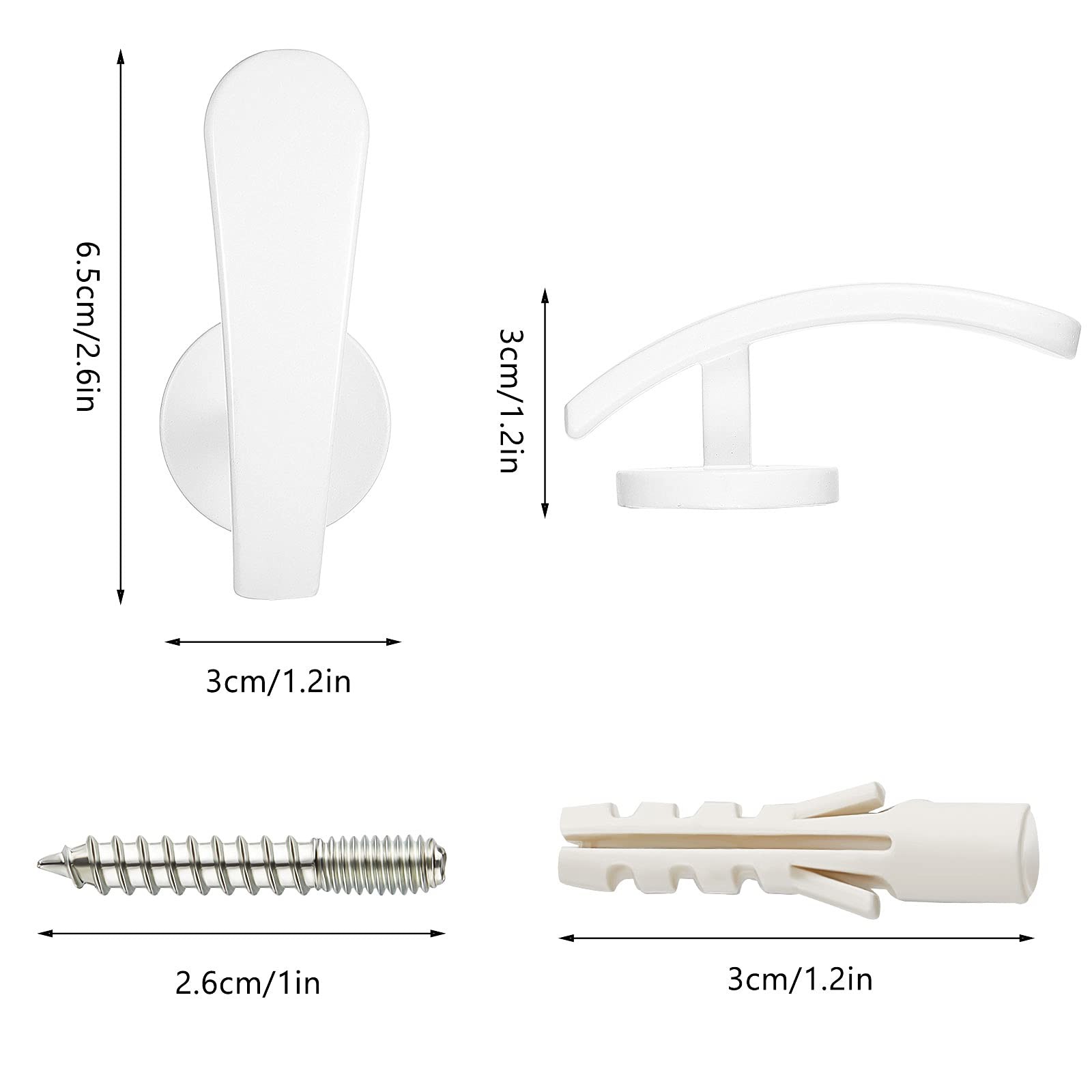 4 Pieces Curtain Holdback,Wall Mounted Hooks Drapery Tiebacks with Screws Met…