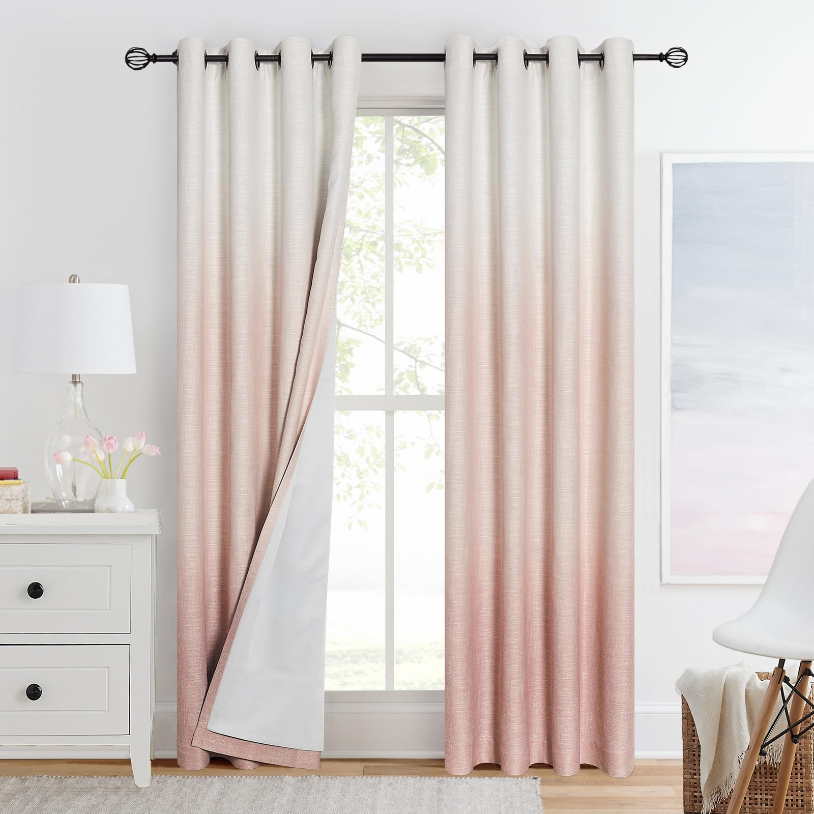 Central Park Ombre Full Blackout Curtain Panels 95 Inches Long Farmhouse