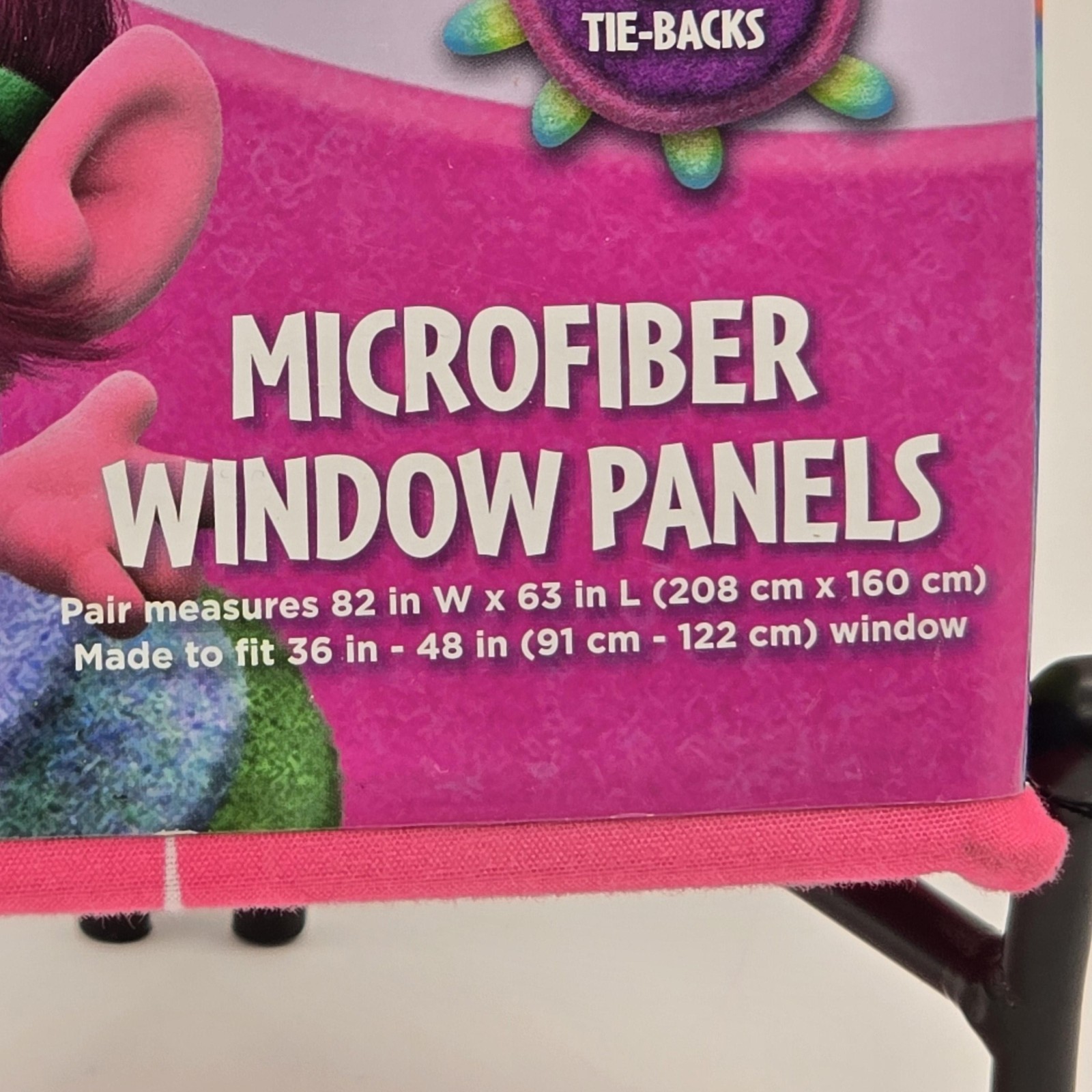DreamWorks Trolls Microfiber Window Panels Franco Pink 82×63 Kids Room Curtains