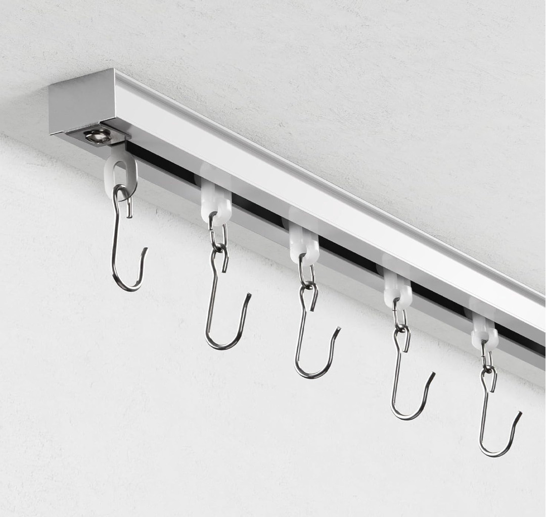 Ceiling Curtain Track with Roller Hooks 12- 18 ft Room Divider Light blocking