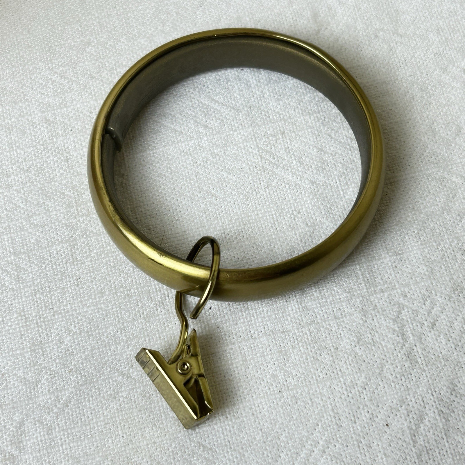 RH Restoration Hardware Classic Drapery Loop Clip Ring set 7pc Large Brass