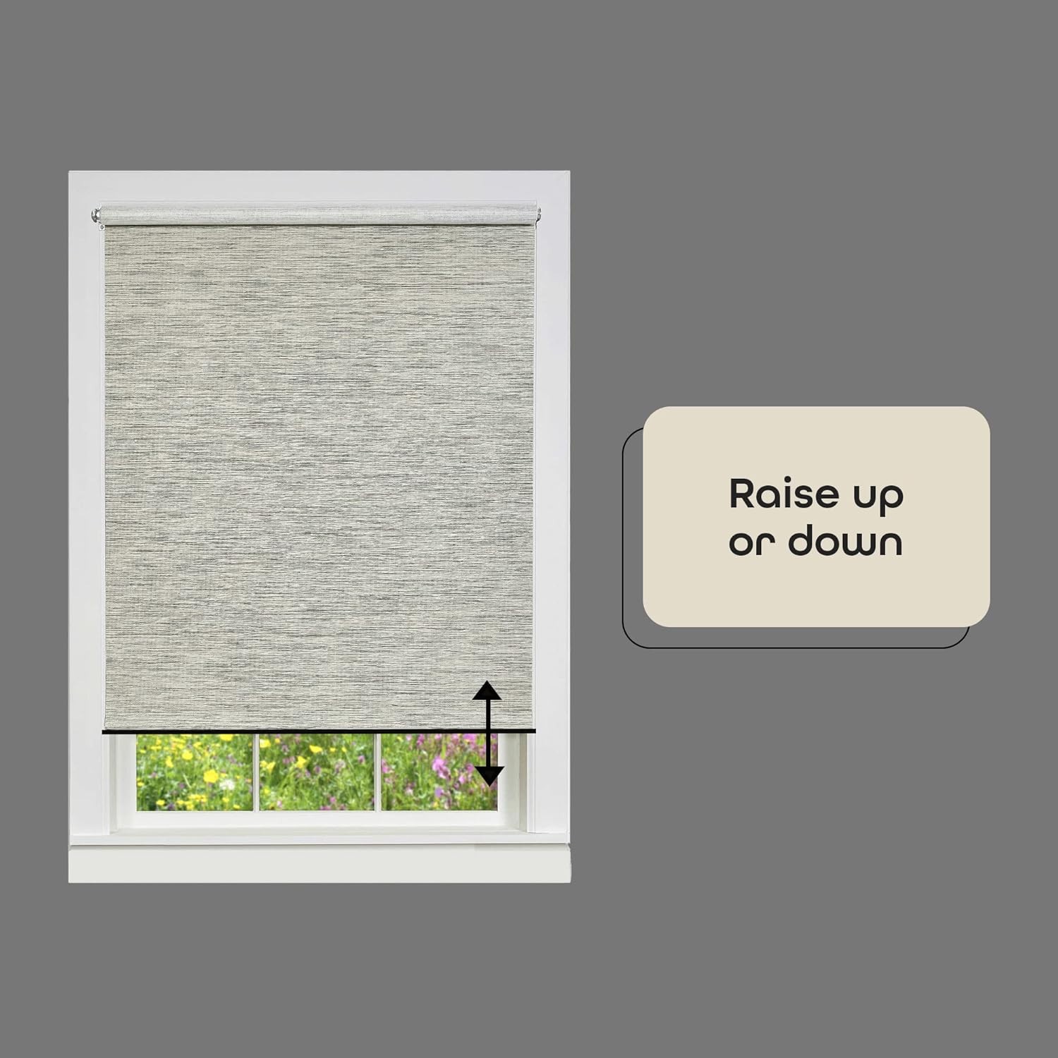 Cordless Privacy Jute Window Roller Shade – 73 Inch Width, 72 Inch Length NEW!