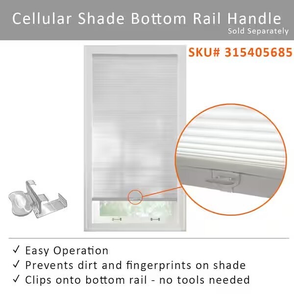 HDC Cordless Light Filtering Cellular 31″ W x 48″ L Shade in Snow Drift, NEW