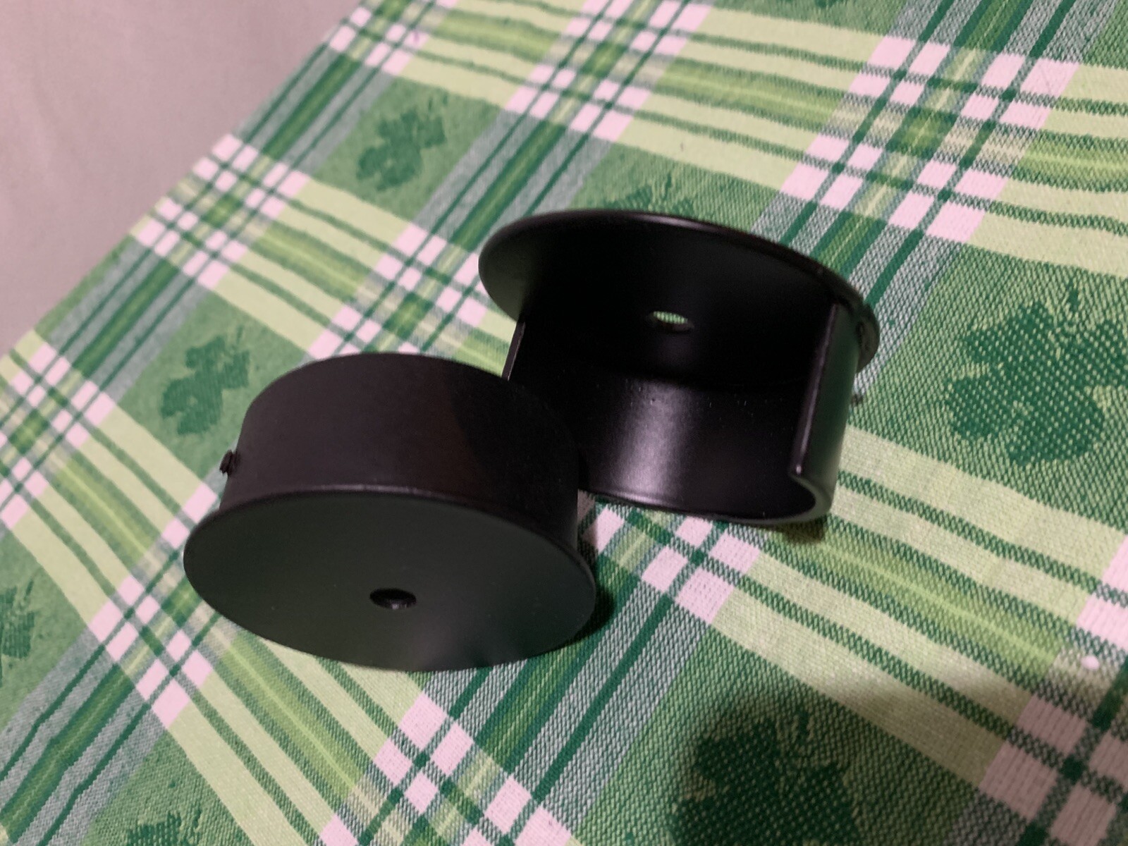 ❤️Wrought Iron Inside Mount Socket 1 Pair Mounts a 2” Pole Rod BLACK NEW