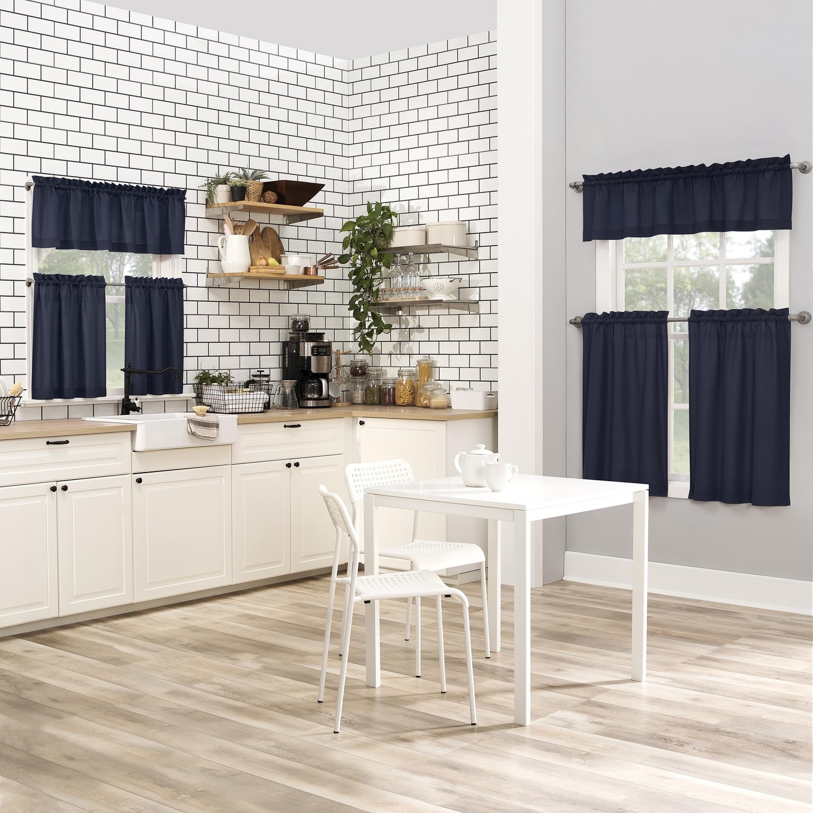 No. 918 Martine kitchen curtain, semi-sheer, with rod pockets, 137.2 x…